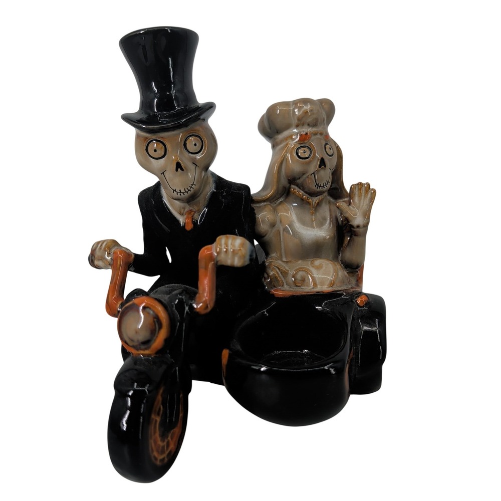 Yankee Candle Boney Bunch Wedding Couple Motorcycle Sidecar Tea Light Holder